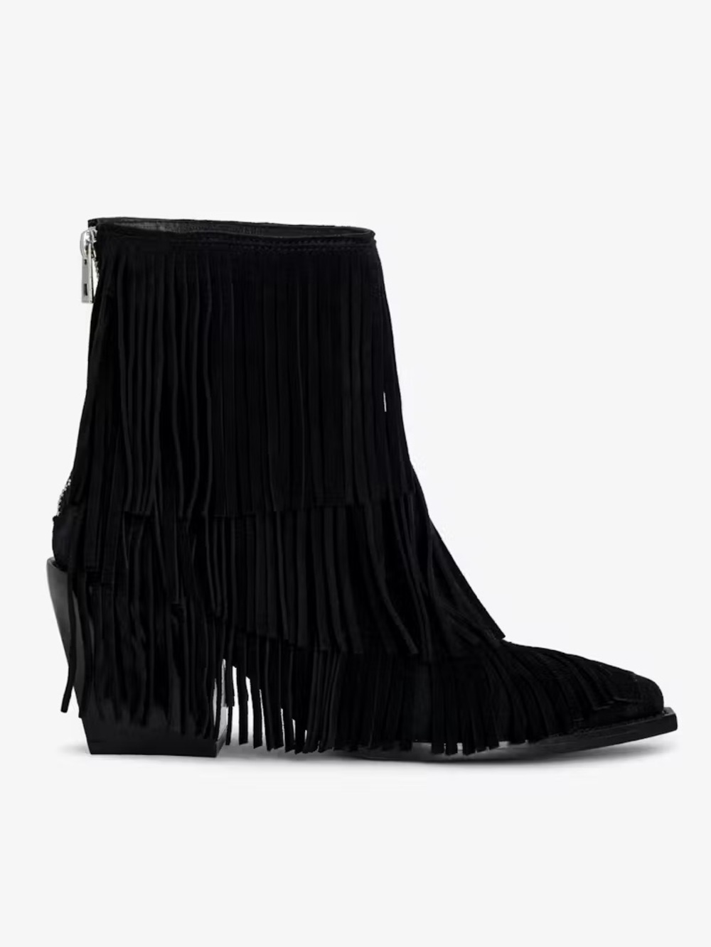 $605 ZADIG & VOLTAIRE CARA SUEDE FRINGE BOOTIES